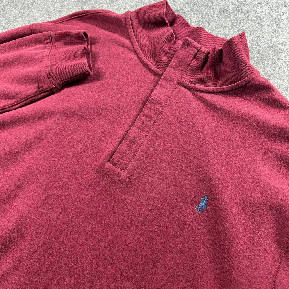 Polo Ralph Lauren Quarter Zip Pullover Mens XLT Burgundy Red Mock Neck Tall